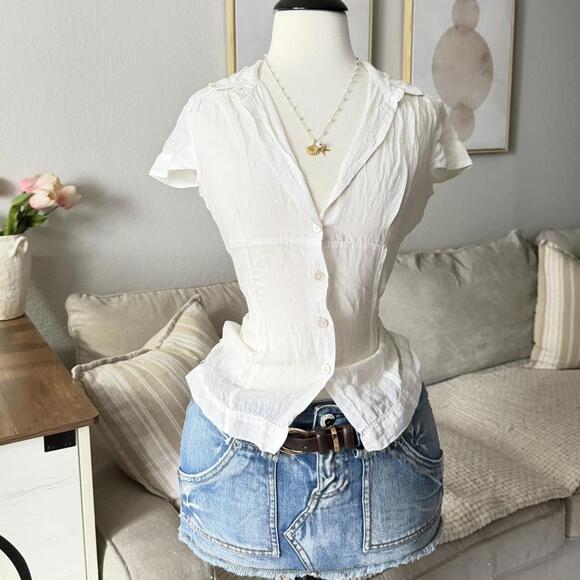 MISS SIXTY Tops - White Button-Front Blouse (Miss Sixty)